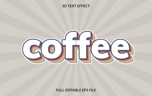 koffie 3D bewerkbare teksteffectsjabloon, teksteffectstijl