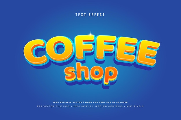 Koffie 3D-teksteffect op blauw