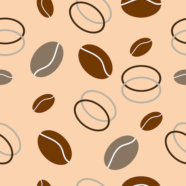 Koffie abstracte korrels vector naadloos patroon op lichte achtergrond