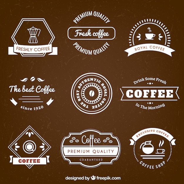 Vector koffie badges in retro stijl