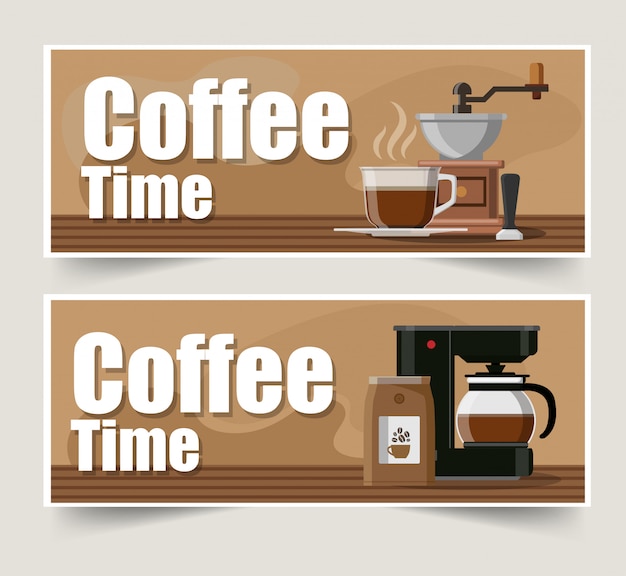 Vector koffie banner