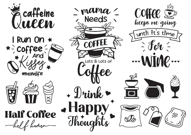 Koffie citaat illustratie Vector voor spandoek, poster, flyer