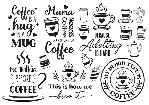 Vector koffie citaat illustratie vector voor spandoek, poster, flyer