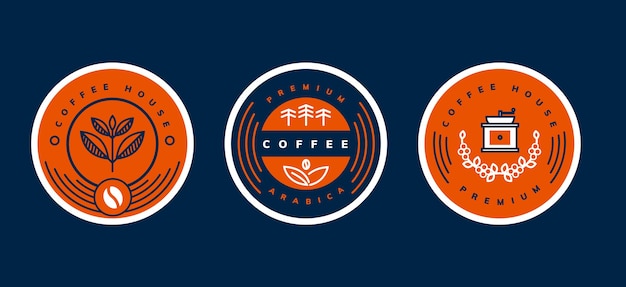 Vector koffie eenvoudig en minimalistisch logo sjabloon