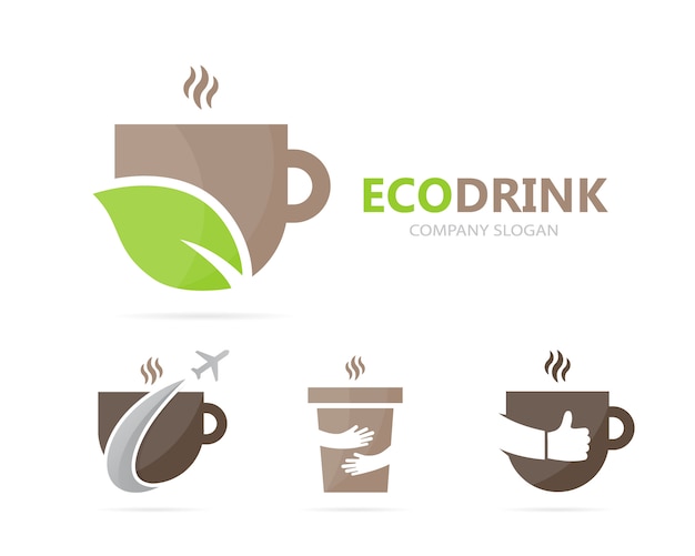 Koffie en blad logo combinatie.