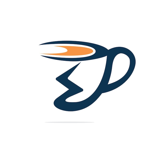 Koffie en donder logo-ontwerp Coffee Power Energy Logo Template Design
