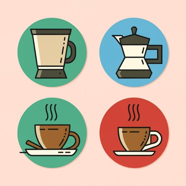 Koffie en thee pictogrammen illustratie