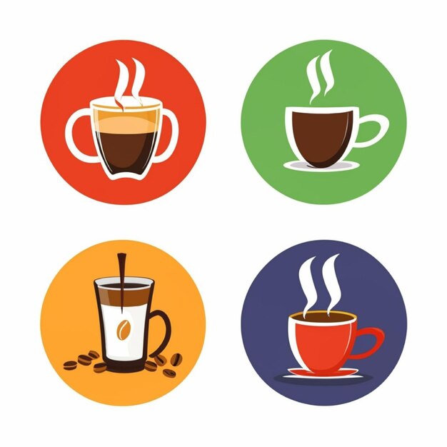 Koffie en thee pictogrammen illustratie