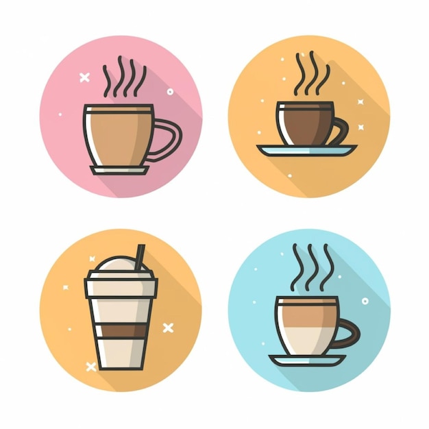 Koffie en thee pictogrammen illustratie