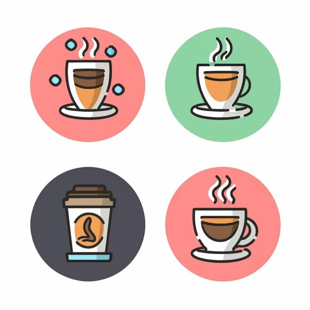 Koffie en thee pictogrammen illustratie