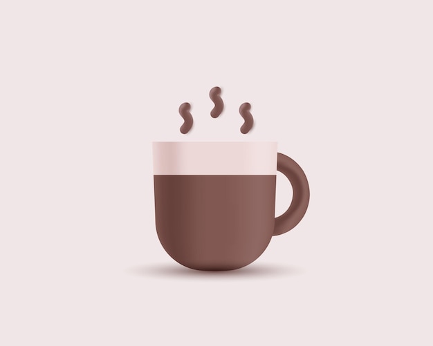 Vector koffie glas geïsoleerd ontwerp 3d-objecten verschillend