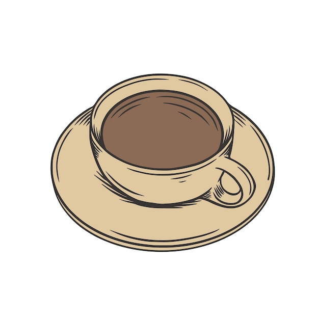 Koffie Hand Getekende Vectorillustratie