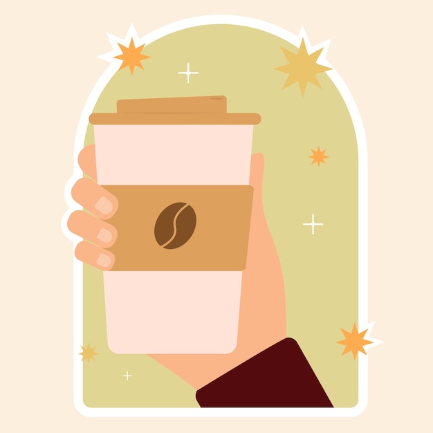 Koffie hand vectorillustratie