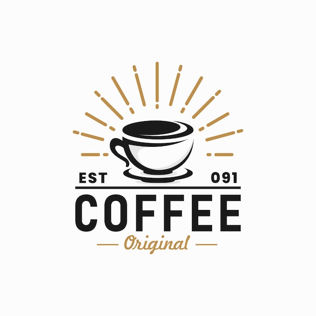 koffie hipster vintage logo, coffeeshop logo