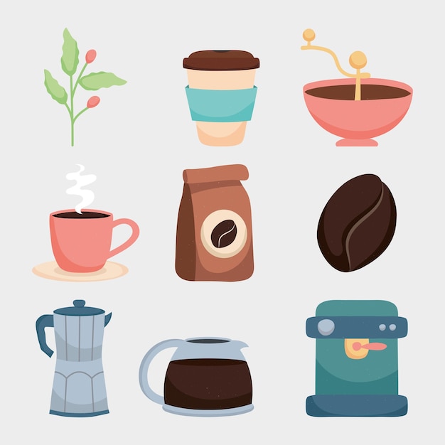 Koffie icoon collectie