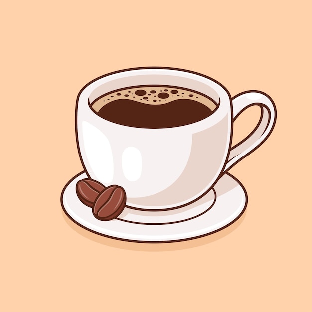 koffie in kopje vectorillustratie