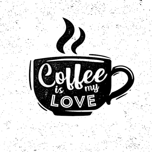 Vector koffie is mijn liefde retro-logo