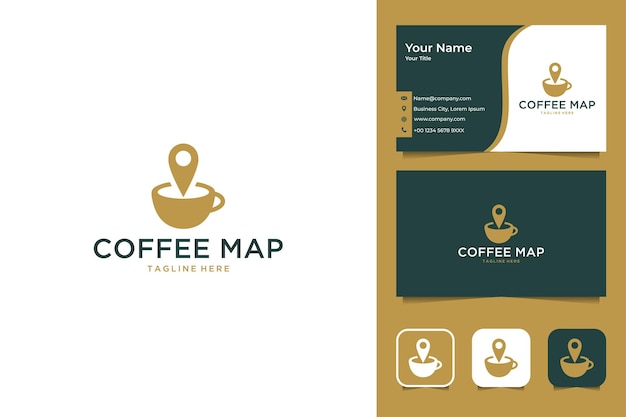 Koffie kaart modern logo ontwerp en visitekaartje