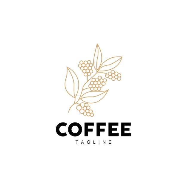 Koffie Logo Coffee Tree Design Cafe Drink Vector Icon Merk Illustratie Symbool