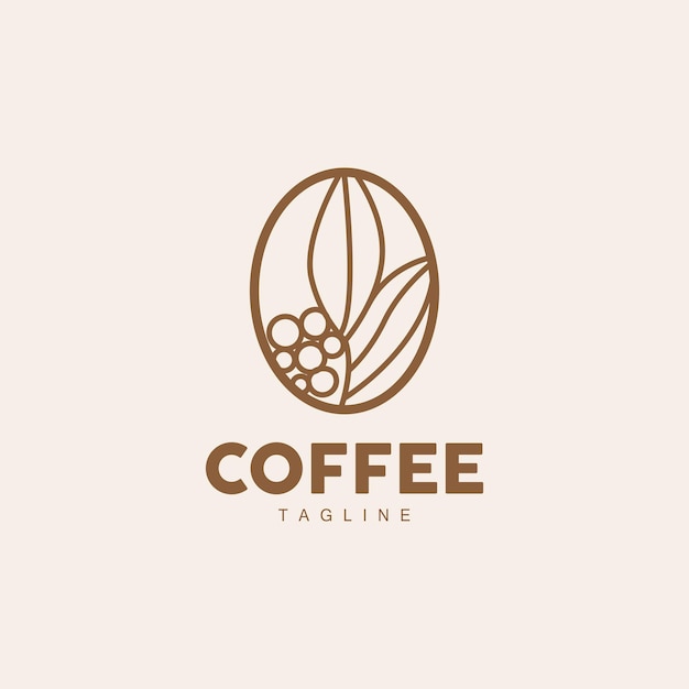 Koffie Logo Coffee Tree Design Cafe Drink Vector Icon Merk Illustratie Symbool
