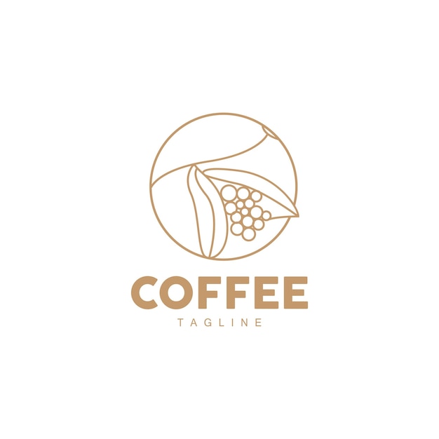 Koffie Logo Coffee Tree Design Cafe Drink Vector Icon Merk Illustratie Symbool