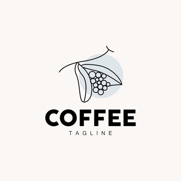 Koffie Logo Coffee Tree Design Cafe Drink Vector Icon Merk Illustratie Symbool