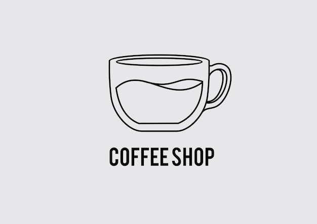 koffie-logo met ontwerp in vlakke stijl