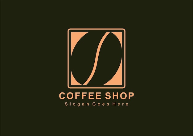 koffie-logo met ontwerp in vlakke stijl