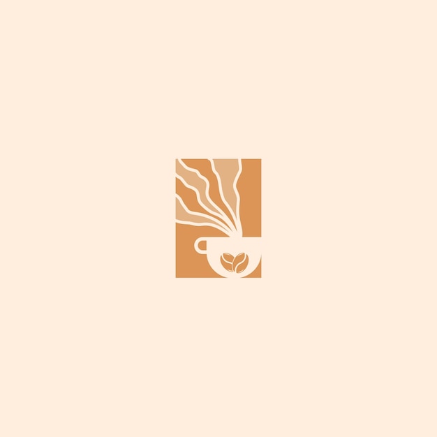 Koffie Logo ontwerp illustratie eenvoudig minimalisme