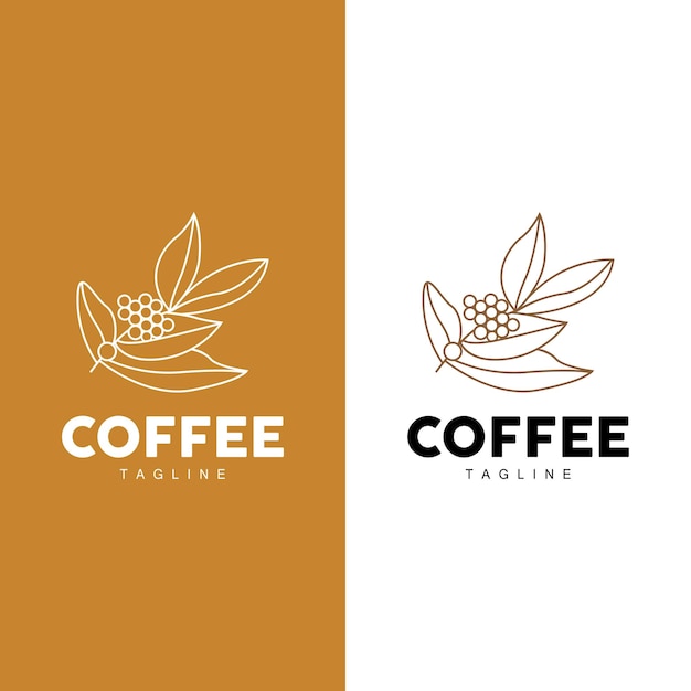 Koffie Logo Ontwerp Koffieboom Drink Vector Sjabloon Symbool Illustratie