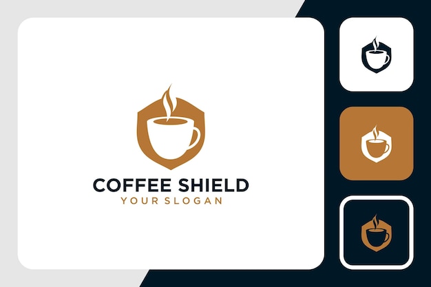 koffie logo-ontwerp met schildinspiratie