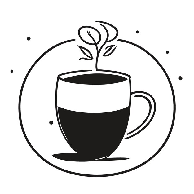 koffie logo vector illustratie doodle lijntekeningen