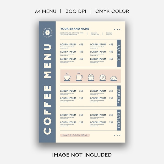 Koffie menu vector sjabloon