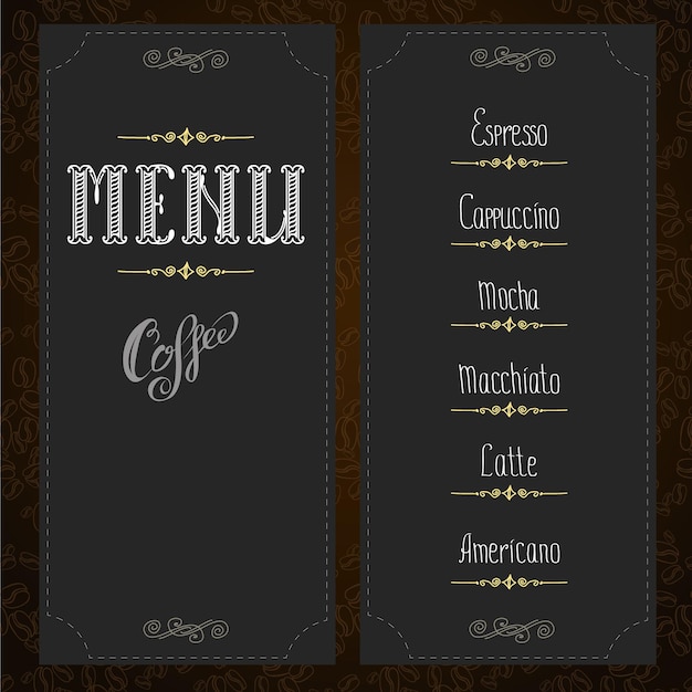 koffie menu vectorillustratie