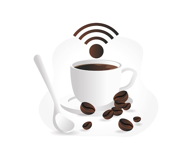 Koffie met wifi signaal