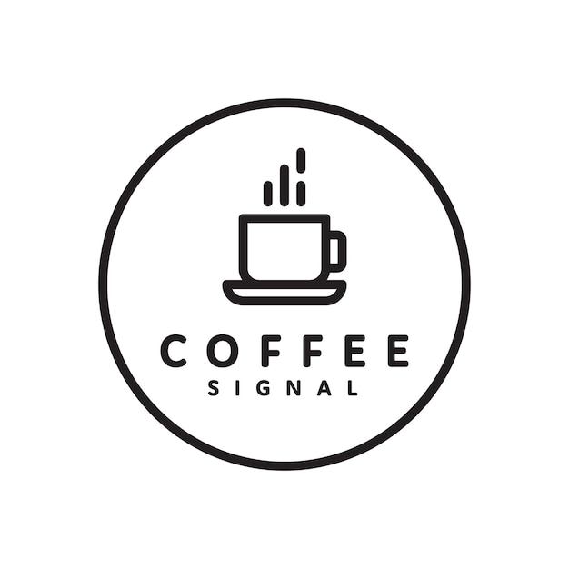 Koffie monoline ontwerp logo