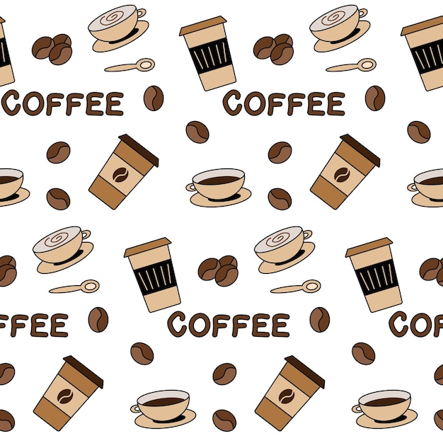 Koffie naadloze patroon vector