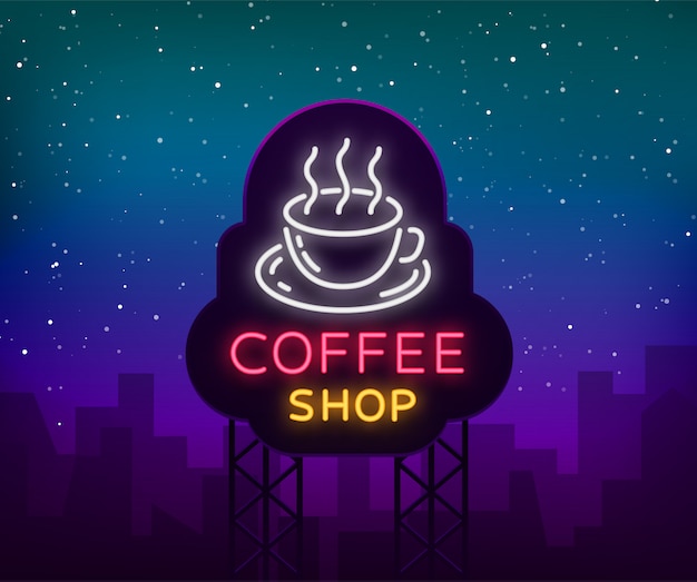 Koffie neon teken logo