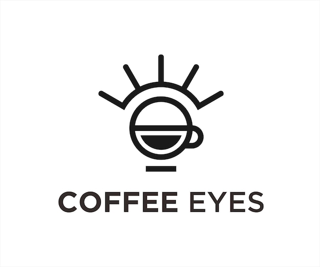 Koffie oog logo ontwerp vectorillustratie