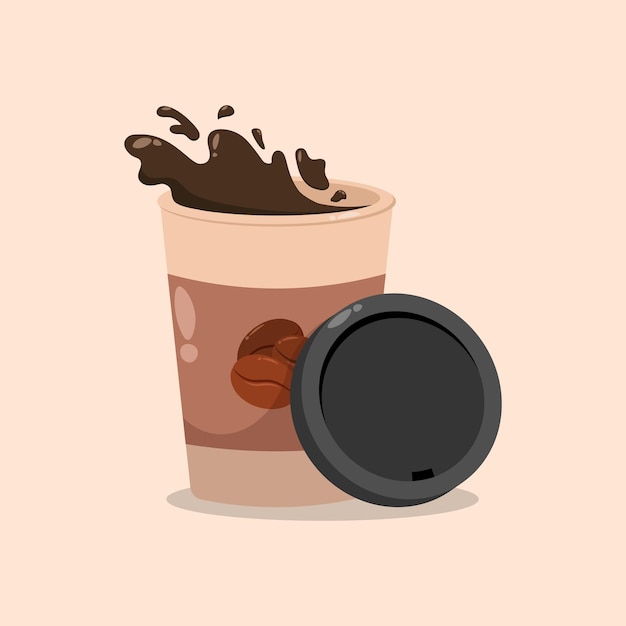 Koffie op papier beker vector illustraion