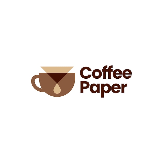 Koffie papier filter druppelaar logo vector pictogram illustratie