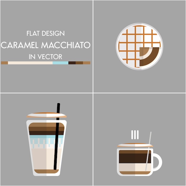 Vector koffie pictogram illustratie instellen