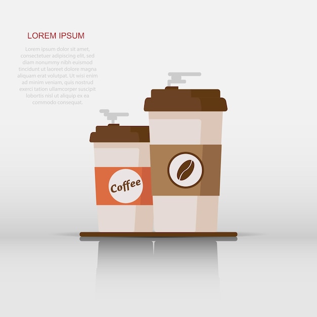 Koffie pictogram in vlakke stijl Koffiemok vector cartoon afbeelding pictogram Drank zakelijke splash effect