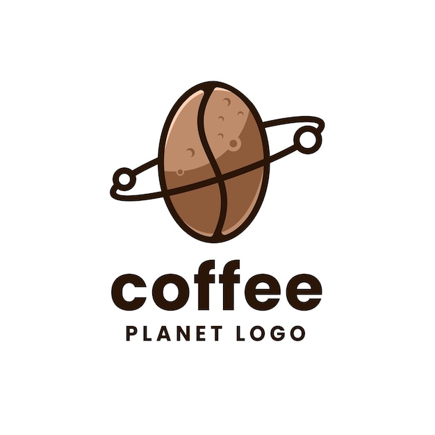 Koffie planeet Logo vector pictogram illustratie