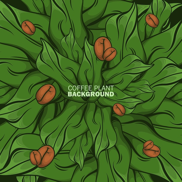 Koffie plant achtergrond vector ontwerp