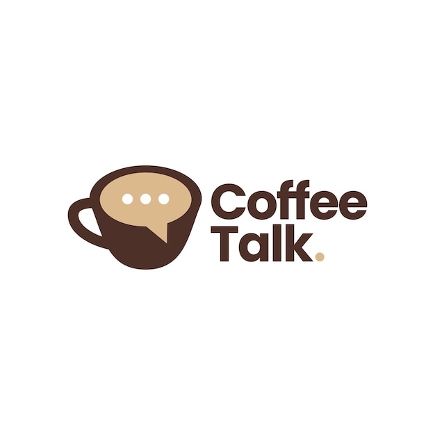 Koffie praten chat bubble forum logo vector pictogram illustratie