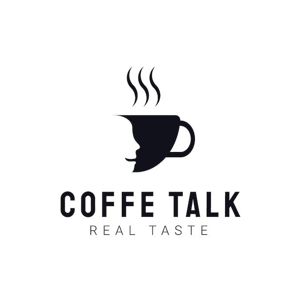 Koffie praten logo sjabloon. moderne vintage coffeeshoplabels. vector pictogram illustratie