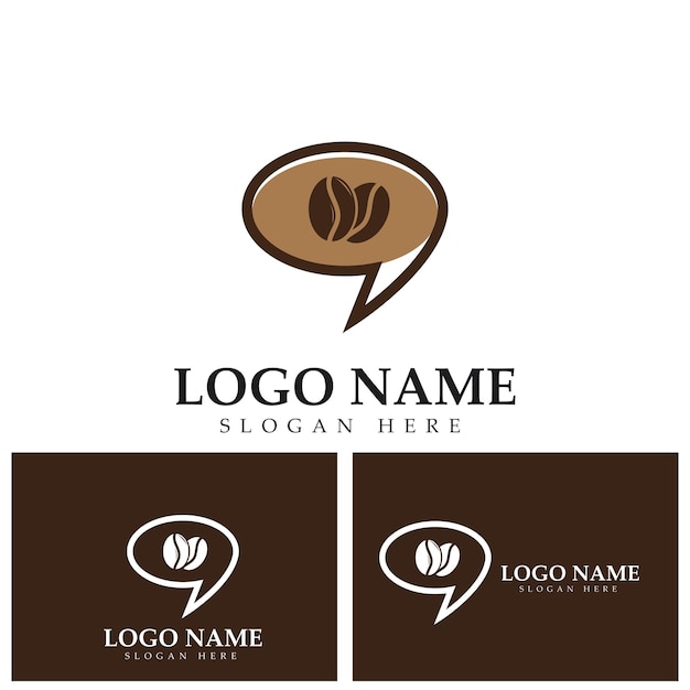 Koffie praten logo vector pictogram illustratie
