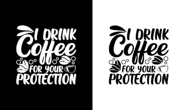 Koffie Quote T-shirtontwerp, typografie