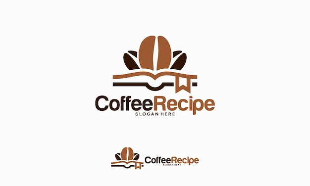 Koffie Recept logo ontwerpen concept, koffie boek onderwijs logo sjabloon vector